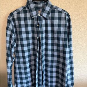 Merona Men's Navy and Light Blue Plaid Shirt